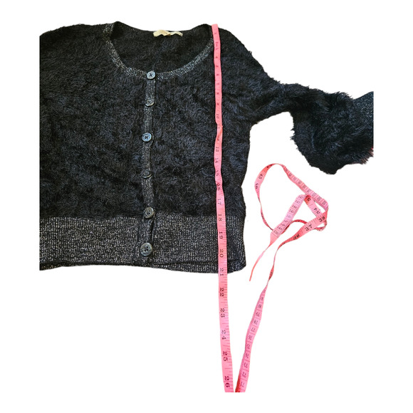 Rewind Medium Black Long Sleeve Button Up Cardigan - Picture 8 of 9